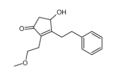 4-hydroxy-2-(2-methoxyethyl)-3-(2-phenylethyl)cyclopent-2-en-1-one结构式