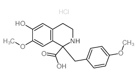 1-Isoquinolinecarboxylicacid, 1,2,3,4-tetrahydro-6-hydroxy-7-methoxy-1-[(4-methoxyphenyl)methyl]-,hydrochloride (1:1)结构式