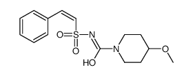 4-methoxy-N-(2-phenylethenylsulfonyl)piperidine-1-carboxamide Structure