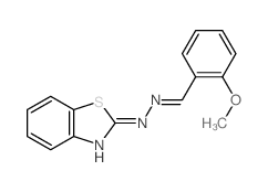N-[(2-methoxyphenyl)methylideneamino]benzothiazol-2-amine结构式