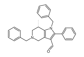 1,5-dibenzyl-7-methyl-2-phenyl-4,5,6,7-tetrahydro-1H-pyrrolo[3,2-c]pyridine-3-carbaldehyde结构式