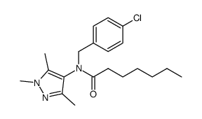 heptanoic acid (4-chloro-benzyl)-(1,3,5-trimethyl-1H-pyrazol-4-yl)-amide结构式