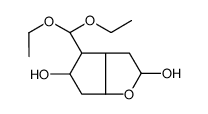 4-(diethoxymethyl)-3,3a,4,5,6,6a-hexahydro-2H-cyclopenta[b]furan-2,5-diol结构式