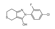3-hydroxy-2-(4-chloro-2-fluorophenyl)-2,4,6,7-tetrahydro-thiopyrano[4,3-c]pyrazole结构式