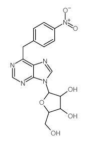 9H-Purine,6-[(4-nitrophenyl)methyl]-9-b-D-ribofuranosyl- structure