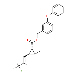 (3-phenoxyphenyl)methyl (1S,3R)-3-[(Z)-2-chloro-3,3,3-trifluoro-prop-1-enyl]-2,2-dimethyl-cyclopropane-1-carboxylate Structure