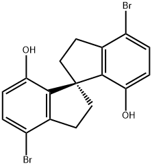 (R)-4,4'-二溴-1,1'-螺二茚满-7,7'-二醇结构式