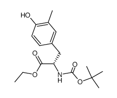 N-(tert-butyloxycarbonyl)-3-(4-hydroxy-3-methylphenyl)-L-alanine ethyl ester Structure