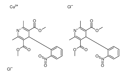 dichlorocopper,dimethyl 2,6-dimethyl-4-(2-nitrophenyl)-4H-pyridin-1-ide-3,5-dicarboxylate Structure
