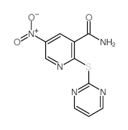 5-nitro-2-pyrimidin-2-ylsulfanyl-pyridine-3-carboxamide结构式