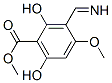 Benzoic acid, 2,6-dihydroxy-3-(iminomethyl)-4-methoxy-, methyl ester (9CI) structure