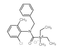 [benzyl-(2-chloro-6-methyl-phenyl)carbamoyl]methyl-diethyl-azanium chl oride structure