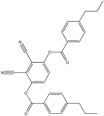 2,3-二氰基-1,4-亚苯基双(4-丙基苯甲酸)酯结构式