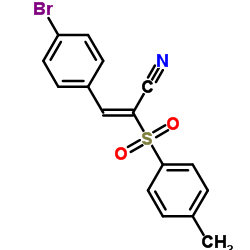 3-(4-BROMOPHENYL)-2-((4-METHYLPHENYL)SULFONYL)PROP-2-ENENITRILE Structure