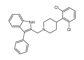 2-[[4-(2,6-dichlorophenyl)piperidin-1-yl]methyl]-3-phenyl-1H-indole结构式