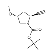 (2S,4R)-tert-butyl 2-ethynyl-4-methoxypyrrolidine-1-carboxylate Structure