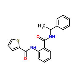 N-{2-[(1-Phenylethyl)carbamoyl]phenyl}-2-thiophenecarboxamide结构式