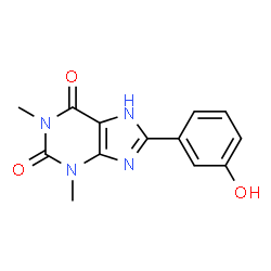 3-(1,3-dimethyl-2,6-dioxo-2,3,6,7-tetrahydro-1H-purin-9-ium-8-yl)phenolate结构式