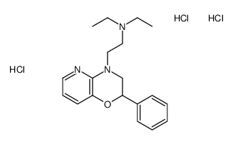 N,N-diethyl-2-(8-phenyl-7-oxa-2,10-diazabicyclo[4.4.0]deca-2,4,11-trie n-10-yl)ethanamine trihydrochloride structure