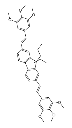 9,9-dipropyl-2,7-bis[2-(3,4,5-trimethoxyphenyl)ethenyl]fluorene结构式