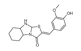 Thiazolo[3.2-a]benzimidazol-3(2H)-one, 2-(4-hydroxy-3-methoxy-benzylid eno)- structure
