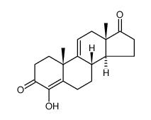 Androsta-4,9(11)-diene-3,17-dione, 4-hydroxy Structure