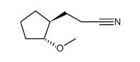 Cyclopentanepropanenitrile, 2-methoxy-, trans Structure