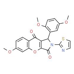 1-(2,5-Dimethoxyphenyl)-6-methoxy-2-(1,3-thiazol-2-yl)-1,2-dihydrochromeno[2,3-c]pyrrole-3,9-dione structure