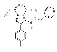 5-BENZYL 3-METHYL 1-(P-FLUOROPHENYL)-4-ISOPROPYL-1H-PYRAZOLE-3,5-DICARBOXYLATE structure