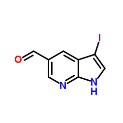 3-Iodo-1H-pyrrolo[2,3-b]pyridine-5-carbaldehyde structure