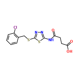 4-({5-[(2-Chlorobenzyl)sulfanyl]-1,3,4-thiadiazol-2-yl}amino)-4-oxobutanoic acid结构式