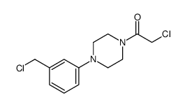 2-chloro-1-[4-[3-(chloromethyl)phenyl]piperazin-1-yl]ethanone Structure