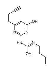 1-butyl-3-(6-but-3-ynyl-4-oxo-1H-pyrimidin-2-yl)urea结构式