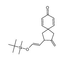 (E)-2-(2-((tert-butyldimethylsilyl)oxy)vinyl)-3-methylenespiro[4.5]deca-6,9-dien-8-one结构式