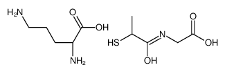 (2S)-2,5-diaminopentanoic acid,2-(2-sulfanylpropanoylamino)acetic acid Structure