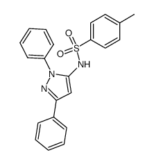 N-(2,5-Diphenyl-2H-pyrazol-3-yl)-4-methyl-benzenesulfonamide结构式