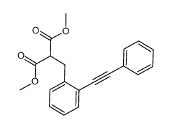 2-(2-phenylethynylbenzyl)malonic acid dimethyl ester Structure