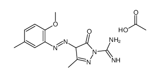 4,5-dihydro-4-[(2-methoxy-5-methylphenyl)azo]-3-methyl-5-oxo-1H-pyrazole-1-carboxamidine monoacetate Structure
