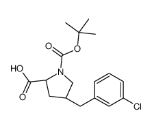 (2S,4R)-1-(叔丁氧基羰基)-4-(3-氯苄基)吡咯烷-2-羧酸结构式