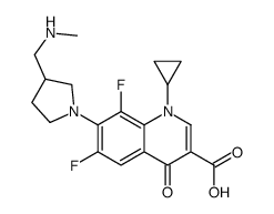 1-cyclopropyl-6,8-difluoro-7-[3-(methylaminomethyl)pyrrolidin-1-yl]-4-oxoquinoline-3-carboxylic acid Structure