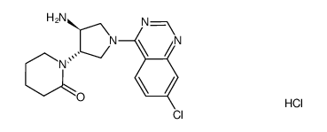 1-[(3S,4S)-4-amino-1-(7-chloroquinazolin-4-yl)-pyrrolidin-3-yl]-piperidin-2-one hydrochloride Structure