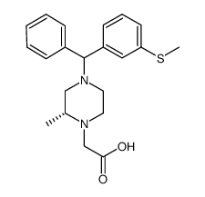 2-((R)-2-methyl-4-((3-(methylthio)phenyl)(phenyl)methyl)piperazin-1-yl)acetic acid结构式