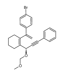 (-)-(R)-1-bromo-4-(1-(2-(1-(methoxymethoxy)-3-phenylprop-2-ynyl)cyclohex-1-enyl)vinyl)benzene结构式