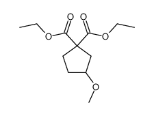 3-methoxy-cyclopentane-1,1-dicarboxylic acid diethyl ester Structure