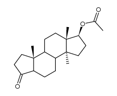 17β-Acetoxy-3-oxo-14α-methyl-A-nor-5β-androstan结构式