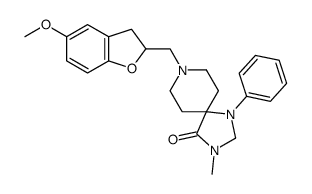 8-[(5-methoxy-2,3-dihydro-1-benzofuran-2-yl)methyl]-3-methyl-1-phenyl-1,3,8-triazaspiro[4.5]decan-4-one结构式