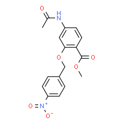 methyl 4-(acetylamino)-2-[(4-nitrobenzyl)oxy]benzenecarboxylate结构式