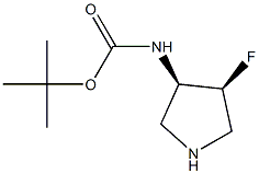 (3R,4S)-(4-Fluoro-pyrrolidin-3-yl)-carbamic acid tert-butyl ester Structure