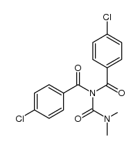4-chloro-N-(4-chlorobenzoyl)-N-(dimethylcarbamoyl)benzamide Structure