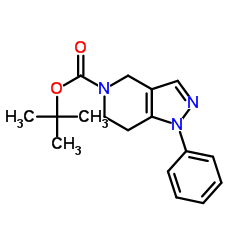 5-Boc-1-苯基-1,4,6,7-四氢吡唑并[4,3-c]吡啶结构式